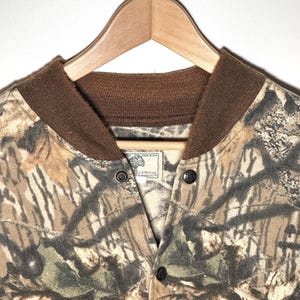 Vintage Mossy Oak Camo Bomber Jacket Size Large 1980s image 7