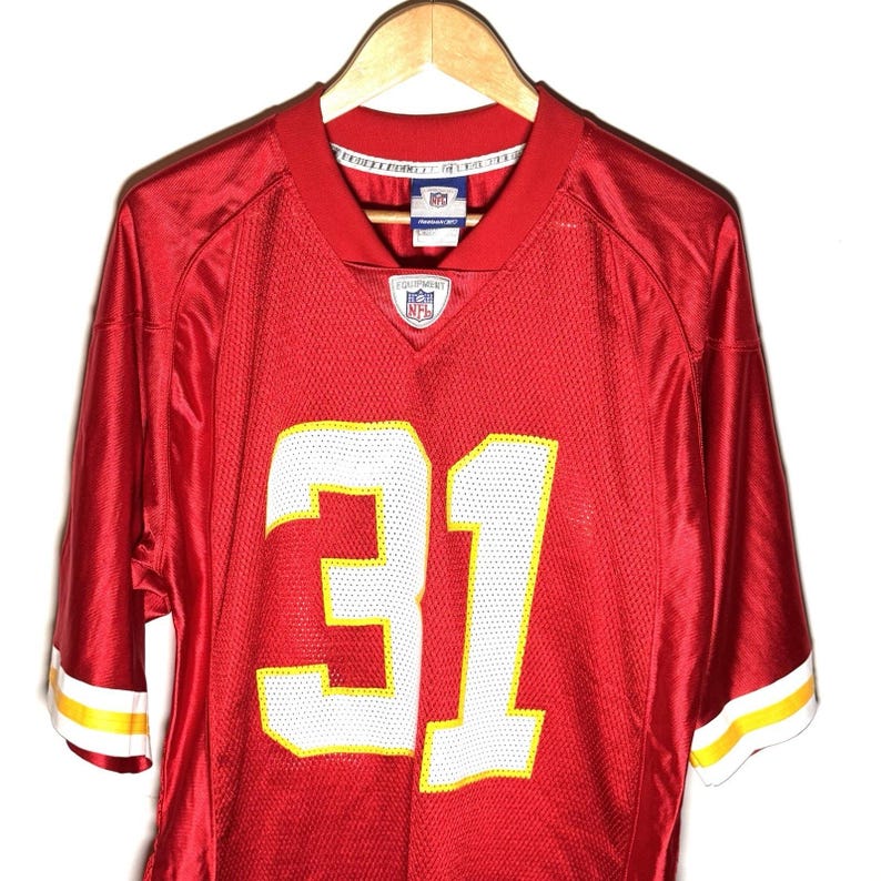 Koszulka Reebok Priest Holmes Kansas City Chiefs Vintage, rozmiar L, czerwona, NFL Y2K zdjęcie 9