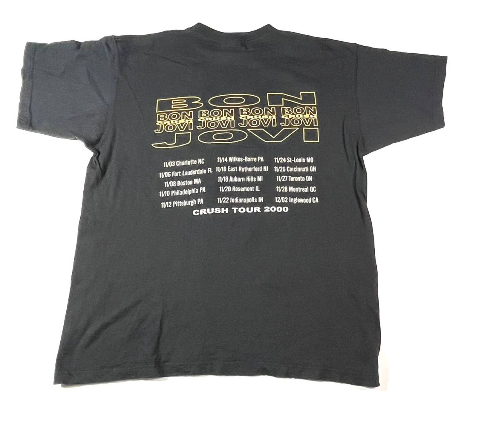 Vintage 2000 Bon Jovi Crush Tour Band Tshirt Medium - Etsy