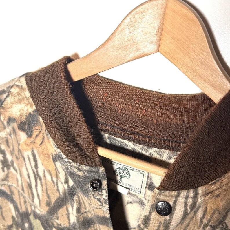 Vintage Mossy Oak Camo Bomber Jacket Size Large 1980s image 10