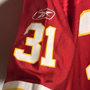 Koszulka Reebok Priest Holmes Kansas City Chiefs Vintage, rozmiar L, czerwona, NFL Y2K zdjęcie 6