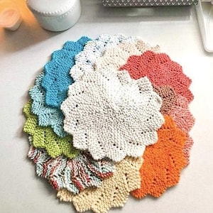 Stardust Dishcloth Knitting Heirloom Doily Round Pattern