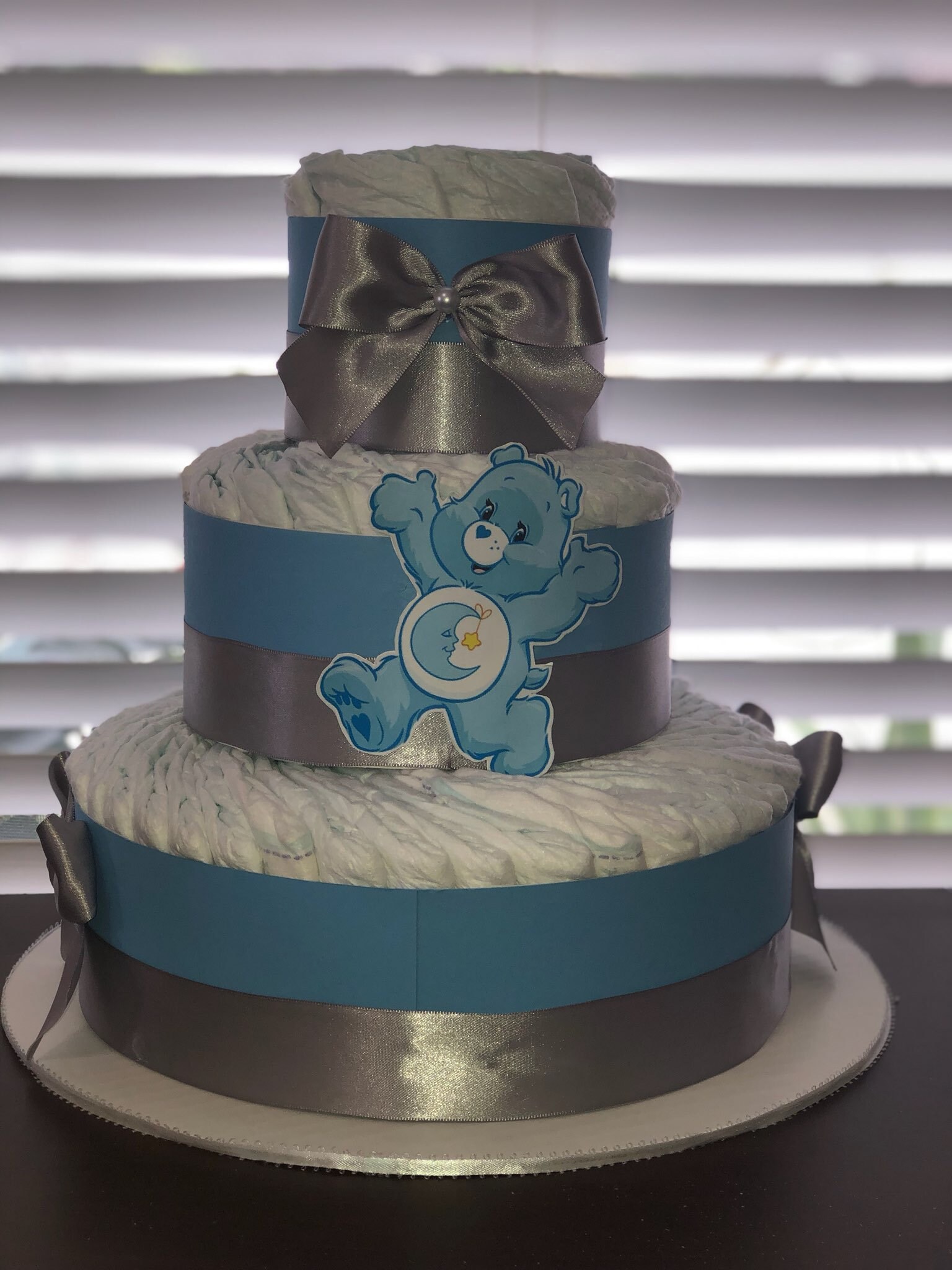 Care Bear Diaper Cake/baby Boy Baby Shower/3 Tier Diaper Cake Etsy
