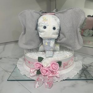 Elephant Diaper Cake/ Diaper Cake/ Baby Shower Diaper cake