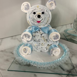 Gâteau de couches ours en peluche/fête prénatale/centre de table/ours/ours en peluche