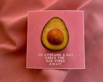 Avocado Sticker: Guac Good Vibes, Novelty Fruit Decal