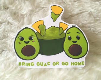 Pegatina de guacamole kawaii: divertida calcomanía de guacamole para amantes del aguacate