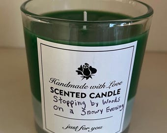 Fraser Fir Scented Soy Blend Candle Gift under 20 Snow Winter Woods