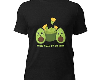 Camiseta de aguacate kawaii, regalo para amantes de la comida, divertida camiseta de guacamole.