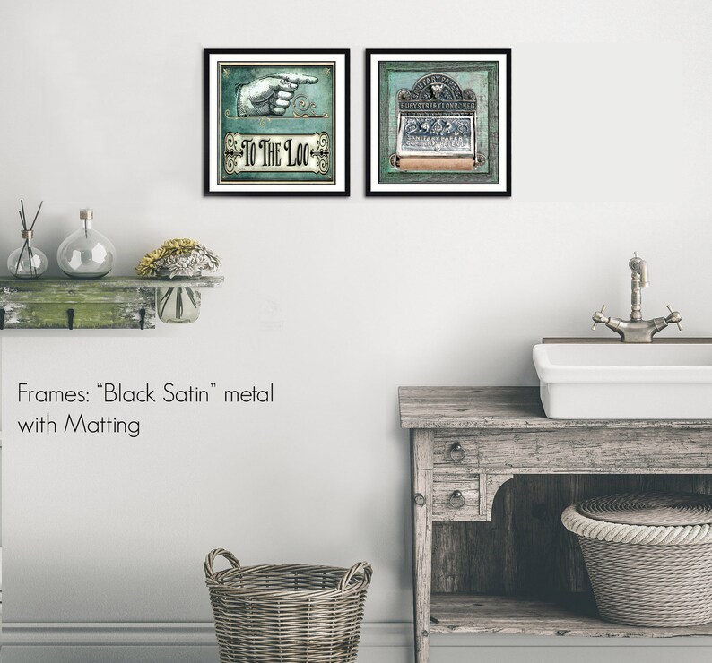 Aqua Bathroom Wall Art Teal Bathroom Art Loo Wall Art Set Etsy
