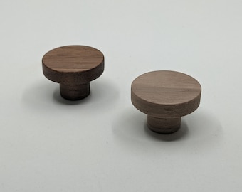 Walnut Knob, 1.5 Inch Diameter Round Walnut Knobs, Shaker Style Wood Knob Cabinet Knob
