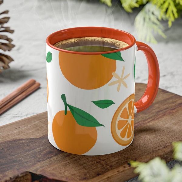 Orange Pottery Mug Etsy