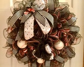 Baseball Wreath, Black And White Wreath, Fathers Day Wreath