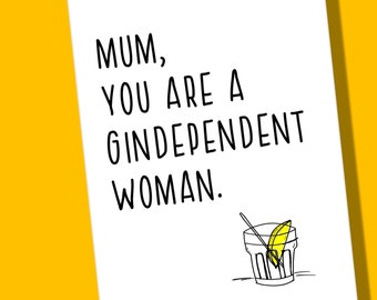 Mum Birthday Card | Gin Card | Mum | Funny Cards | Birthday card for her | Funny | Mum Alcoholic | Mother birthday card