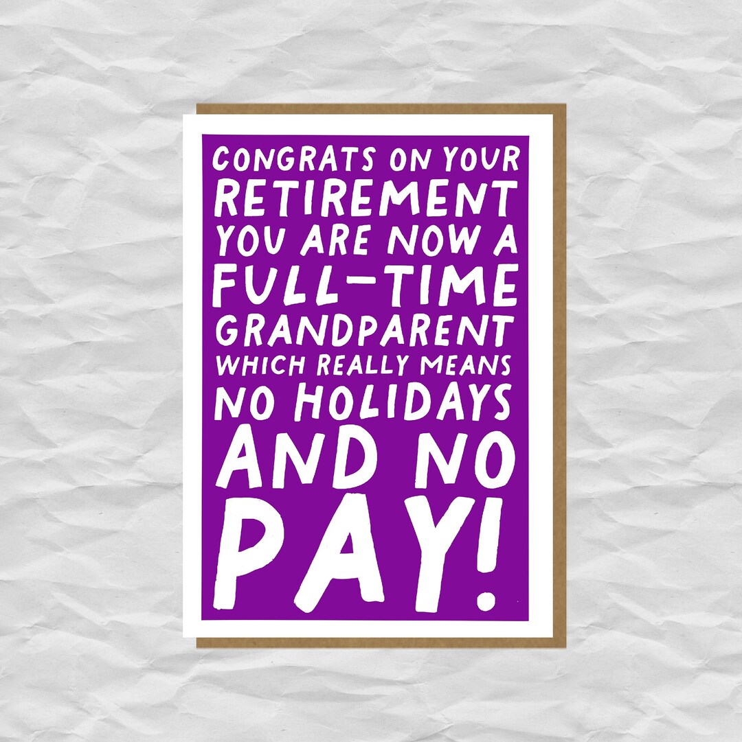 Leaving Card Funny Retirement Card Grandparents Goodbye Leaving the