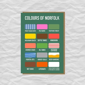 Colours of Norfolk | Norwich Card | Happisburgh | East Anglia | Funny birthday card | April birthday | May birthday | Norfolk birthday card