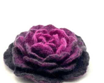 Large Flower Brooch Felt Flowers Pin Handmade Item Unusual Jewellery Wet Felting Wool Flower Pin Peony Brooches for women by LimArtsStudio