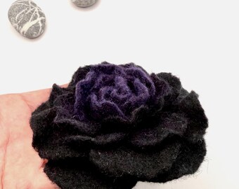 Flower Pin Floral Brooch Handmade Item Merino Wool Jewelry Unusual Shawl Pin
