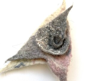 Felt Brooch - Handmade Contemporary Merino Wool Shawl Pin