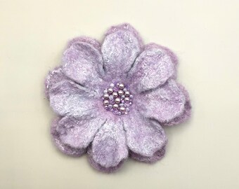 Handmade Felt Flowers Brooch Unique Handcrafted Scarf Pin