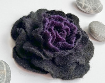 Flower Pin Floral Brooch Handmade Item Merino Wool Jewelry Unusual Shawl Pin