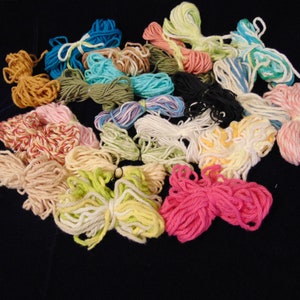 Yarn Cotton Scraps - Cotton Yarn Scraps - Cotton Yarn - 14 pieces of Cotton Yarns - Yarn Scraps - 2 to 5 yards each - Mystery Bag of Yarn