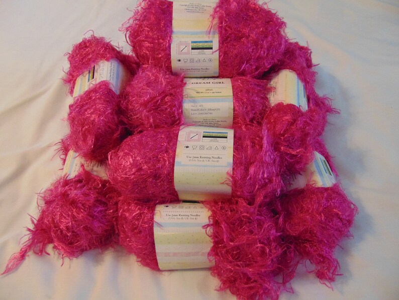 Pink jillian yarn Pink Fuzzy yarn Dream Girl Yarn Pink Fringe yarn 14 skeins of yarn jillian Yarn Bee Dream Girl Yarn Bee yarn