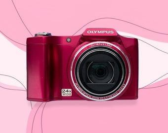 オリンパス SZ14 デジタルカメラ - レッド 14MP 光学ズーム 24 倍