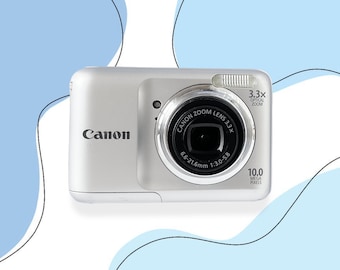 Cámara digital Canon PowerShot A800 - Cámara vintage plateada