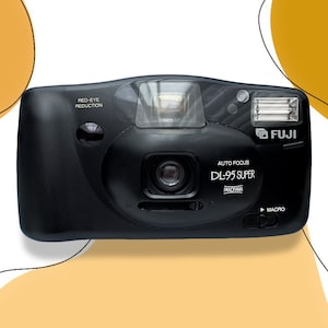 FUJI DL-95 Super Panorama & Macro vintage film camera / fixed-focus camera for 35mm film / 35mm point shoot camera with case