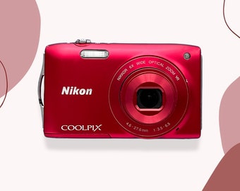 Digital camera Nikon Coolpix S3300 Red / Vintage Digital Camera / Nikon cameras