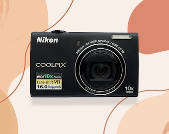 Digital camera Nikon Coolpix S6200 Black / Vintage Digital Camera / Nikon cameras