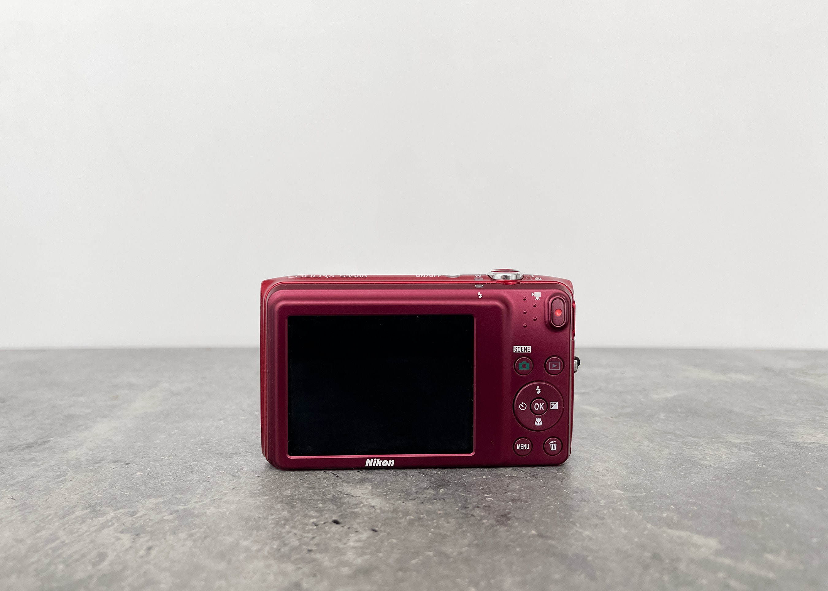 Red Nikon Coolpix S3500: 20.1MP, 7x Zoom Vintage Digital