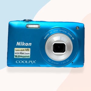 Digital camera Nikon Coolpix S3300 Blue / Vintage Digital Camera / Nikon cameras