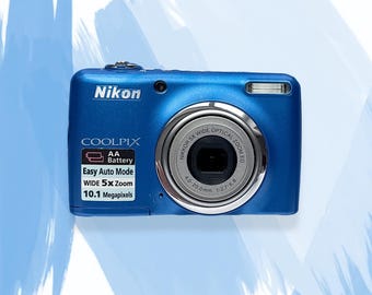 Blue Nikon Coolpix L23: 2000s Digital Camera, 10.1 Megapixels