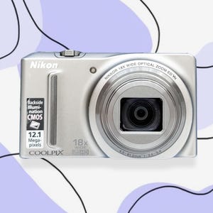 Digitalkamerageh mit zu 100% silber / Vintage Digitalkamera / Neongelb-Nikon-Kameras