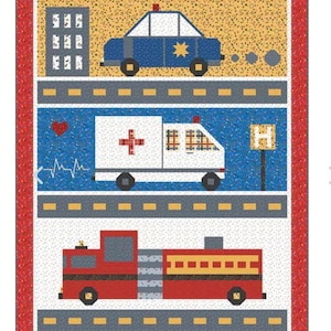 Save the Day Quilt Kit (70&quot; x 92&quot;) - It Takes a Village Fabric