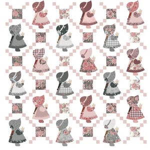 A Walk on the Prairie Sunbonnet Sue White Wideback ~ by Modern Prairie ~ 100% Cotton