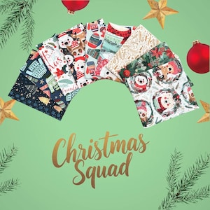 Christmas Squad Fat Quarter Bundle ~ Mia Charro for FreeSpirit ~ 9 Fat Quarters ~ 100% Cotton