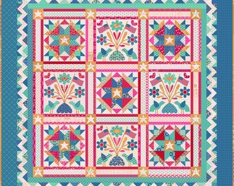 Americana Sew A Long Quilt Fabric Kit, Lori Holt Sweet Land Collection (88x88 inches)
