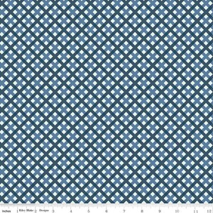 Blue Gingham Fabric Yardage, Sweet Freedom Collection