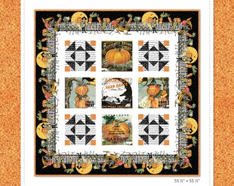 Barn Dance Quilt Fabric Kit featuring Pumpkin Patch by J. Wecker Frisch ~ 55 1/2" x 55 1/2"