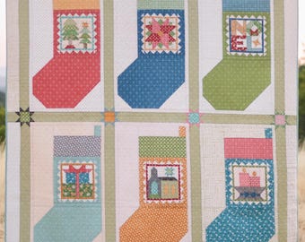 Lori Holt Home Town Holiday Quilt Kit: 6 Stocking Seed Patterns
