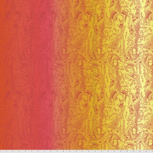 Little Fluffy Clouds in Mango ~ Daydreamer by Tula Pink for FreeSpirit ~ 100% Cotton