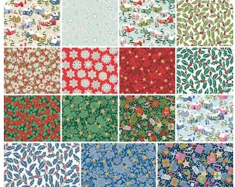 Festive Greetings 15 Fat Quarter Bundle ~ Liberty Fabrics ~ 100 % Cotton