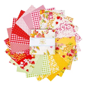 Pacote de Charms Picnic Florals 5&quot; / Coleção Stacker da My Mind&#39;s Eye ~ 100% algodão