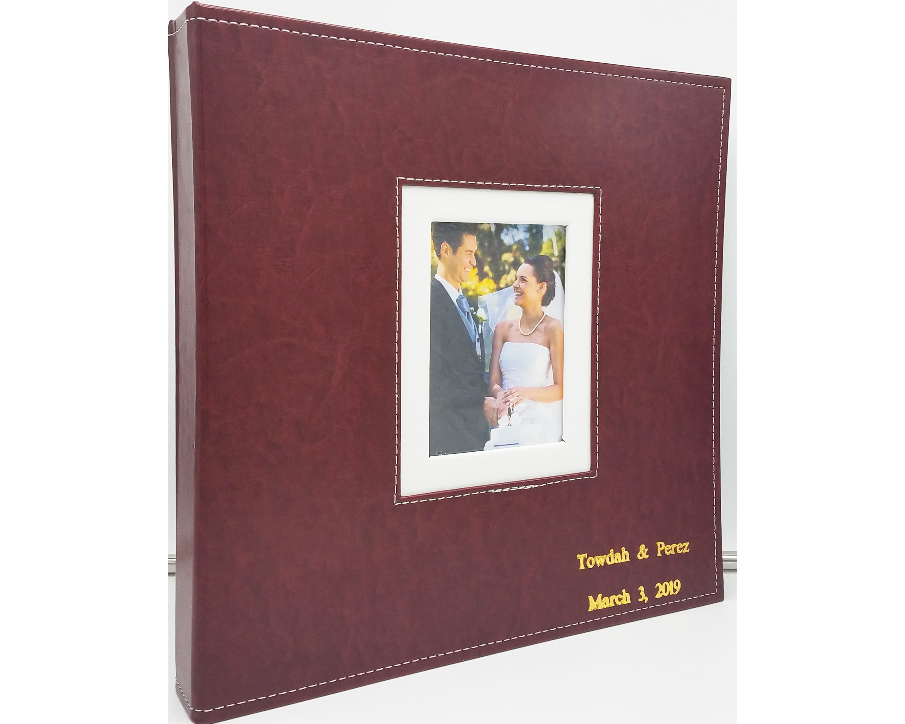  Small Photo Album 5x7 Holds 72 Photos 2 Pack, Photo Album 5x7  Leather Cover with Front Window, 5x7 Photo Album Book, Black Inside Pages  5x7 Photo Album for 5x7 Wedding Family