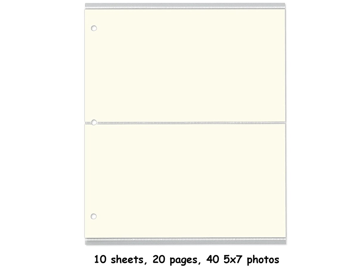 Classic Leather 3-ring Binder Photo Album Refill Sheets for 4x6, 5x7 ...