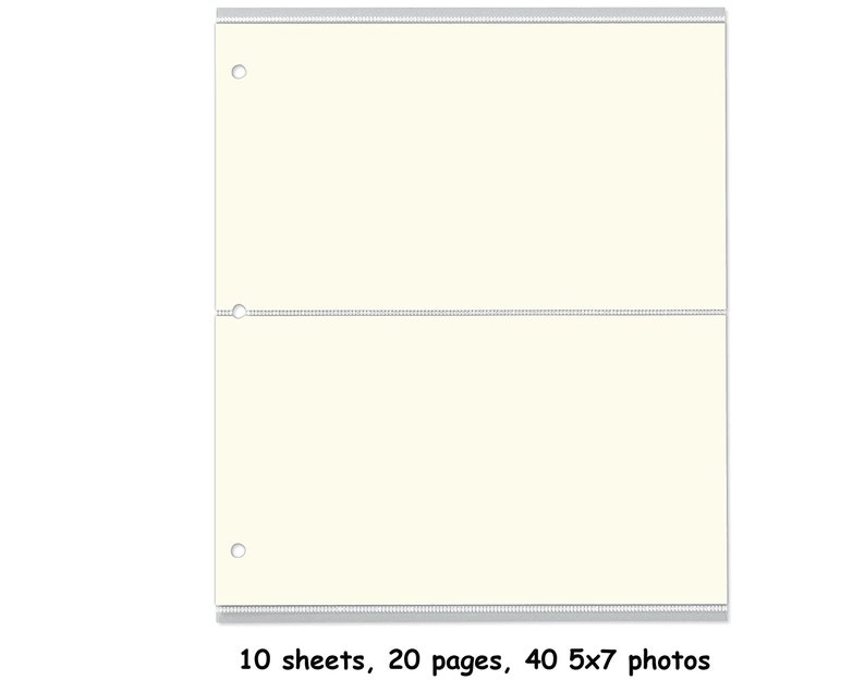 Classic Leather 3ring Binder Photo Album Refill Sheets for 4x6, 5x7