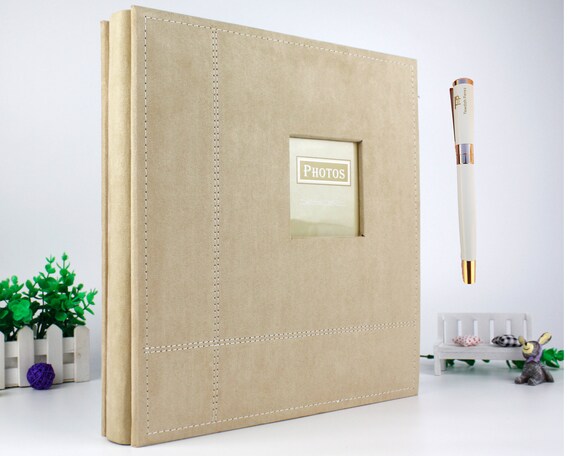 Towdah Perez Pearls Flower lace self Stick Wedding Album 40 Pages 5x7 8x12 Photos with Gift Box Hand-Decorated Fabric Cover Album for 4x6 Luxury White//Gold Pen 8x10 Customizable personalizable